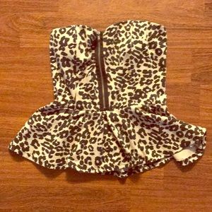 Really cute strapless peplum top